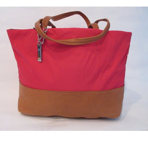 DKNY  Color Block Madison Leather Caramel Pink Tote Bag - Picture 2 of 7